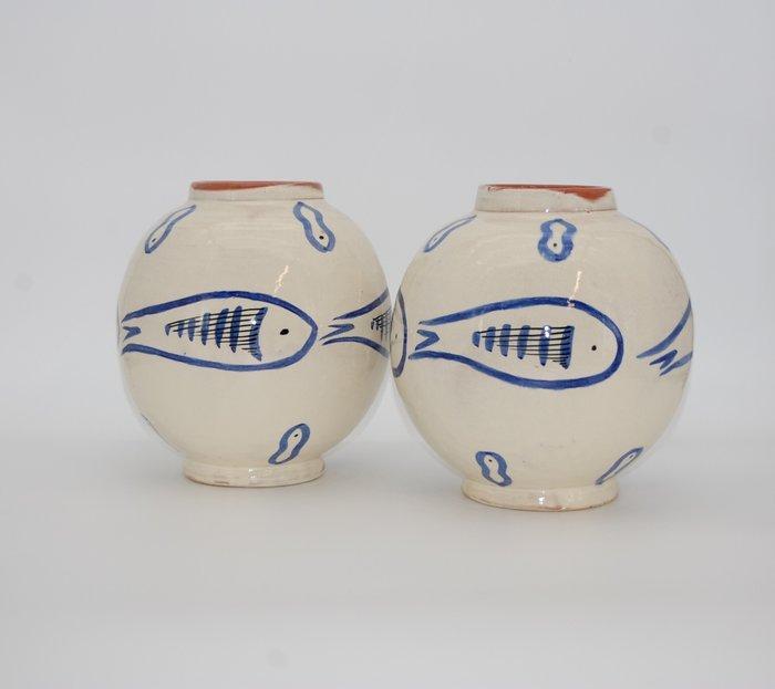 Studiokeramik - signed ZATou - Vaas (2) - Keramiek - H. 25, Antiquités & Art, Antiquités | Verre & Cristal