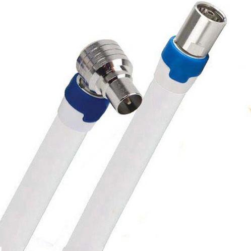 Coax kabel op de hand gemaakt - 1.5 meter  - Wit - IEC 4G, Doe-het-zelf en Bouw, Elektriciteit en Kabels, Nieuw