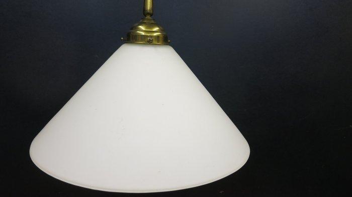 Plafonnier - Laiton laqué, Opaline, Antiquités & Art, Curiosités & Brocante