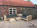 Steigerhouten loungeset steigerhout hoekbank hoekzetel, Tuin en Terras, Verzenden, 6 zitplaatsen, Steigerhout, Nieuw