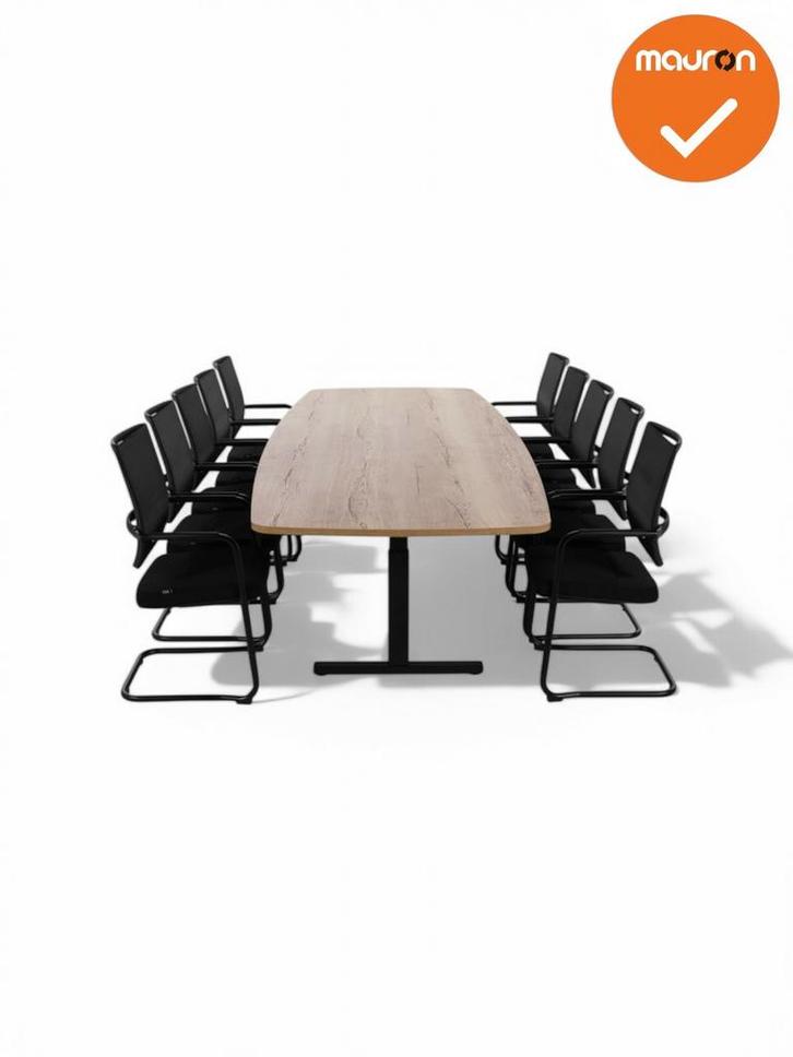 Vergadertafel Tube - Bootvorming - NIEUW - Zwart onderstel -, Zakelijke goederen, Kantoor en Winkelinrichting | Kantoormeubilair en Inrichting