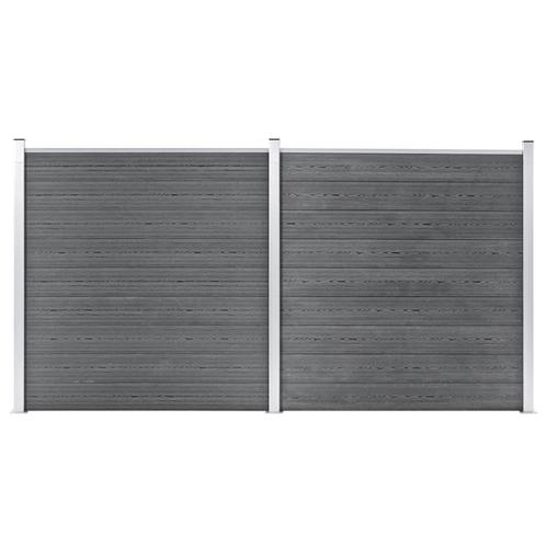 vidaXL Schutting 353x186 cm HKC grijs, Tuin en Terras, Tuinhekken en Hekwerk, Nieuw, Verzenden