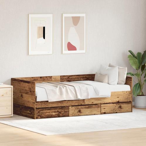 vidaXL Rustiek Dagbed Oud hout Gelaagd hout 90 x 200 cm, Huis en Inrichting, Slaapkamer | Bedden, Nieuw, Verzenden