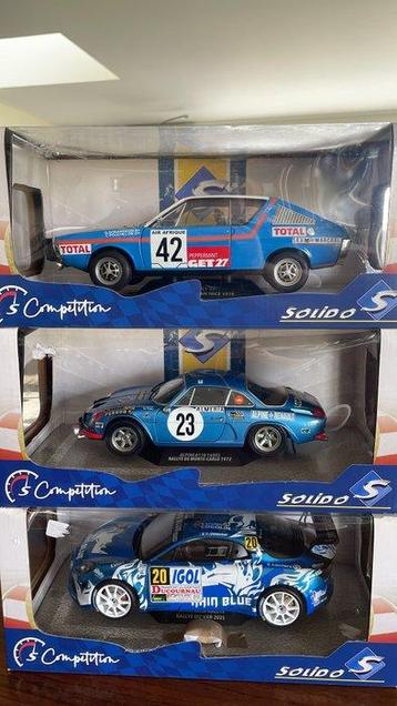 Solido 1:18 - Modelauto  (3) - SET 3 x RENAULT + ALPINE WRC
