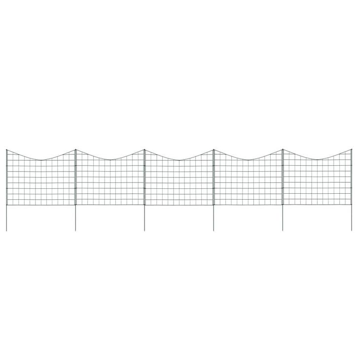 vidaXL Schuttingset hol gebogen 77,5x64 cm groen, Tuin en Terras, Tuinhekken en Hekwerk, Nieuw, Verzenden