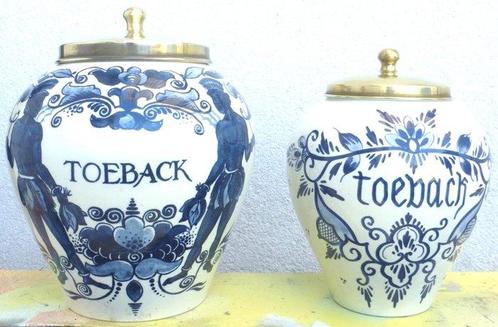 Goedewaagen Holland - E. v N - Pot à tabac (2) - porcelaine, Antiek en Kunst, Antiek | Glaswerk en Kristal