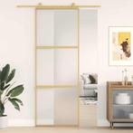vidaXL Schuifdeur 76x205 cm mat ESG-glas en aluminium, Doe-het-zelf en Bouw, Deuren en Vliegenramen, Verzenden, Nieuw