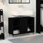 vidaXL Badkamerkast met plank Zwart eiken 80 x 33 x 60 cm, Verzenden, Nieuw