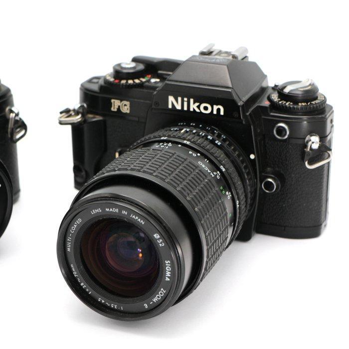 Nikon FG, EM + objectieven Surprise Lot (**Read**) Single, Audio, Tv en Foto, Fotocamera's Analoog