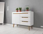 Dressoir Nebraska - Wit - Eiken - 107 cm, Nieuw, 25 tot 50 cm, 100 tot 150 cm, Verzenden