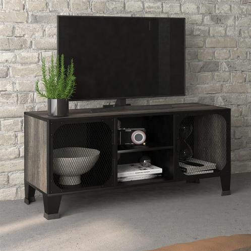 vidaXL Meuble TV Gris 105x36x47 cm Métal et MDF, Maison & Meubles, Armoires | Mobilier de télévision, Neuf, Envoi