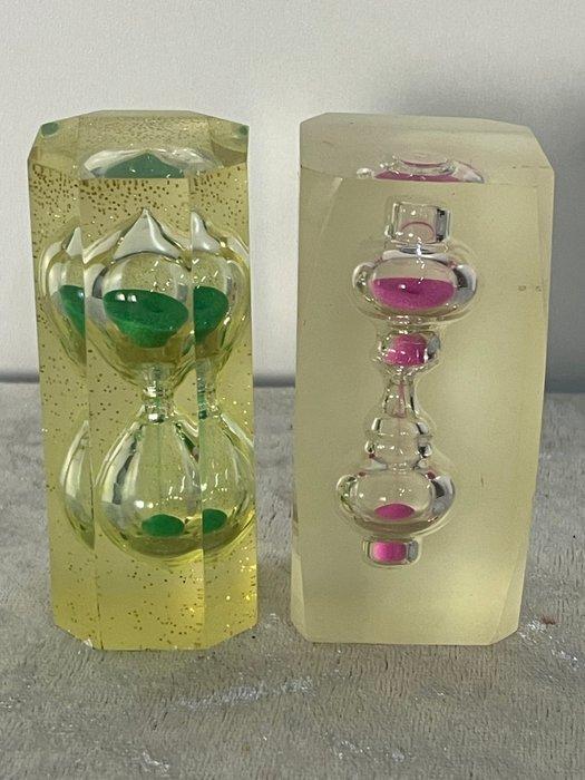 Sablier (2) - Hars, Zand - 1950-1960 - Sablier hexagonaux, Antiquités & Art, Curiosités & Brocante