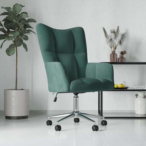 vidaXL Chaise de relaxation Vert foncé Velours, Maison & Meubles, Fauteuils, Neuf, Envoi