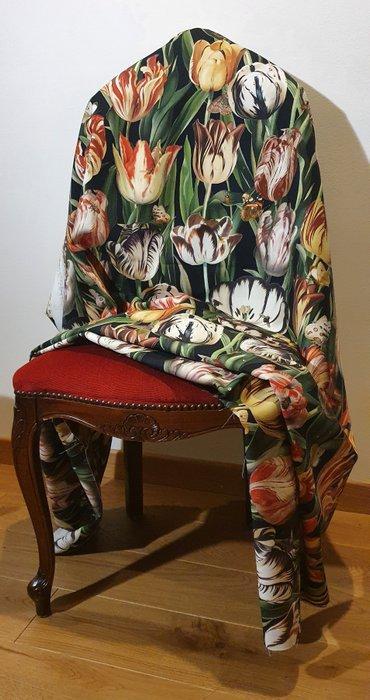 Art Nouveau-stof met tulpen - Realistisch ontwerp - Textiel, Antiek en Kunst, Antiek | Tapijten, Tafelkleden en Textiel