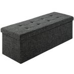 Opvouwbare hocker met opbergruimte 110x38x38cm - donkergrijs, Huis en Inrichting, Verzenden, Nieuw