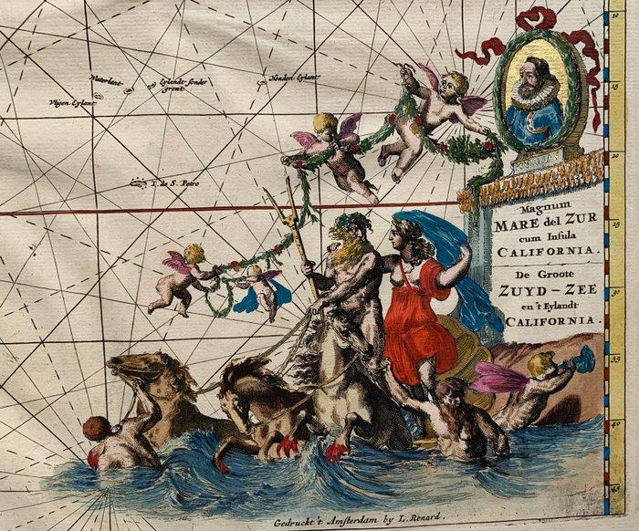 Noord Amerika - Californië als eiland; L. Renard - Magnum, Boeken, Atlassen en Landkaarten