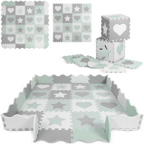 Speelmat baby - Puzzelmat - 150 x 150 cm - grijs-mint, Kinderen en Baby's, Speelgoed | Speelkleden, Nieuw, Ophalen of Verzenden