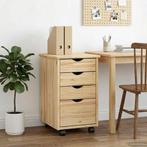vidaXL Rollende kast met wiel Bruin 34 x 39 x 56 cm Massief, Huis en Inrichting, Kasten | Overige, Verzenden, Nieuw