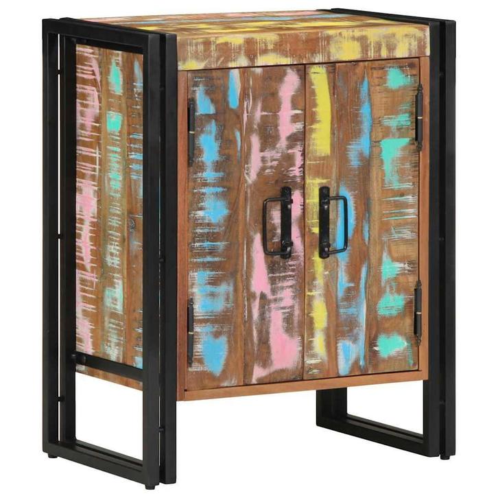 vidaXL Schoenenkast Multikleur 56 x 35 x 70 cm Massief, Maison & Meubles, Armoires | Armoires à chaussures, Envoi