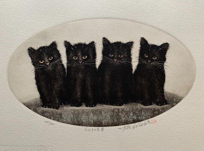 Yonbiki kydai 4 (Four Brothers) - Signed and numbered, Antiek en Kunst, Antiek | Overige Antiek