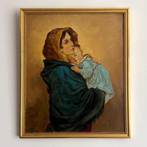 Roberto Ferruzzi (1854-1934), After - Madonna met Kind, Antiek en Kunst, Kunst | Schilderijen | Klassiek