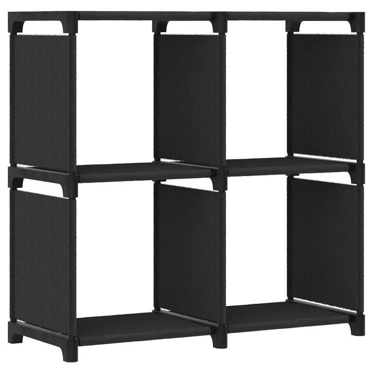 vidaXL Kast met 4 vakken 69x30x72,5 cm stof zwart, Huis en Inrichting, Kasten | Boekenkasten, Nieuw, Verzenden