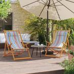vidaXL Strandstoelen 2 st inklapbaar stof meerkleurig, Tuin en Terras, Verzenden, Nieuw