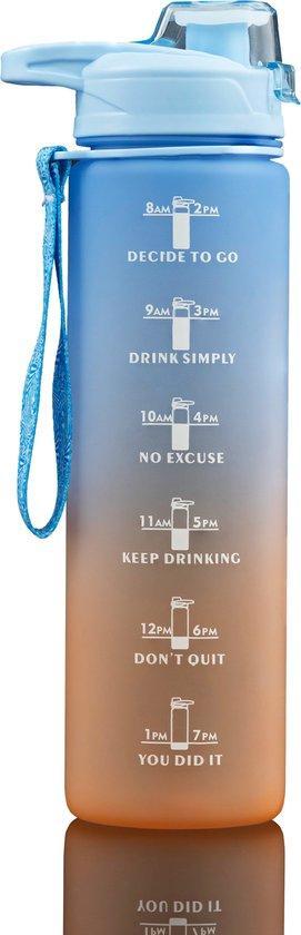 Tweedekans | Hup. Motivatie Drinkfles – Waterfles 1 Liter -, Sport en Fitness, Drinkbussen, Ophalen of Verzenden