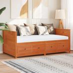 vidaXL Bedbank zonder matras wasbruin 100x200 cm massief, Huis en Inrichting, Slaapkamer | Bedden, Verzenden, Nieuw