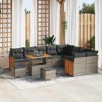 vidaXL Tuinbank Set 12 pcs Grijs 90 x 55 x 71 cm poly rattan, Tuin en Terras, Verzenden, Nieuw
