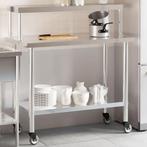 vidaXL Keukenwerktafel met bovenschap 110x55x120 cm, Verzenden