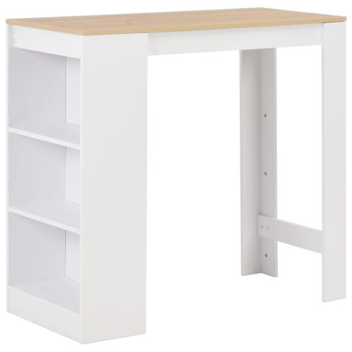 vidaXL Bartafel met schap 110x50x103 cm wit, Huis en Inrichting, Tafels | Eettafels, Nieuw, Verzenden