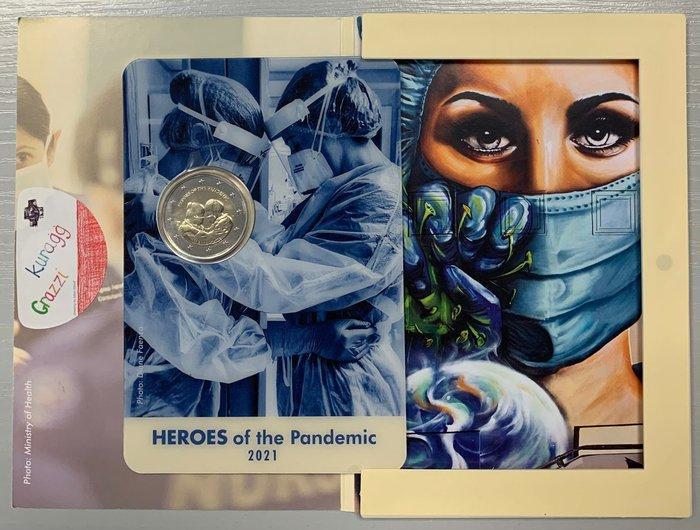 Malta. 2 Euro 2021 Heroes of the pandemic (Zonder, Postzegels en Munten, Munten | Europa | Euromunten