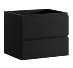 Wastafelkast Angela 60 x 48 cm Zwart Houtnerf Wastafelmeubel, Huis en Inrichting, Badkamer | Badkamermeubels, Verzenden, Nieuw