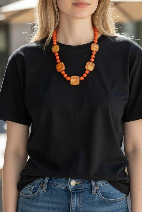 vetro di Murano - Halsketting - Glas met 24kt bladgoud, Antiek en Kunst, Antiek | Glaswerk en Kristal