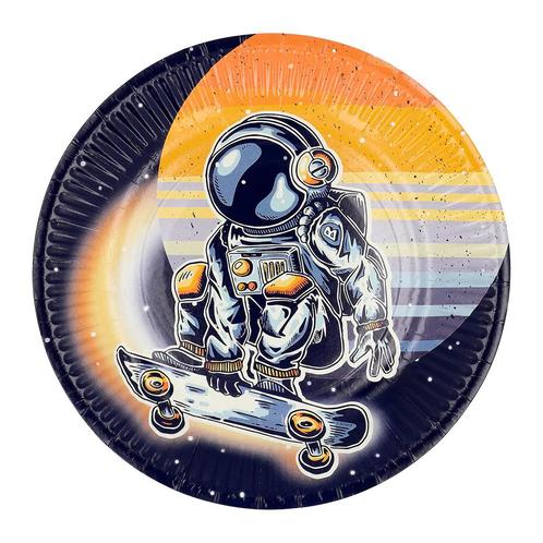 Space Party Borden Papier 23cm 8st, Hobby en Vrije tijd, Feestartikelen, Nieuw, Verzenden