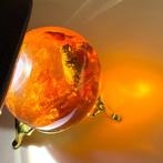 Ei met bij en Baltisch amber - Barnsteen - Succinite - 56 mm