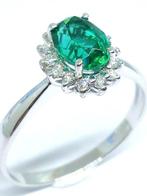 Zonder minimumprijs - Ring - 18 karaat Witgoud Smaragd -, Nieuw
