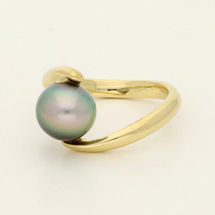 Ring - 18 karaat Geel goud - zoetwater parel, Handtassen en Accessoires, Ringen