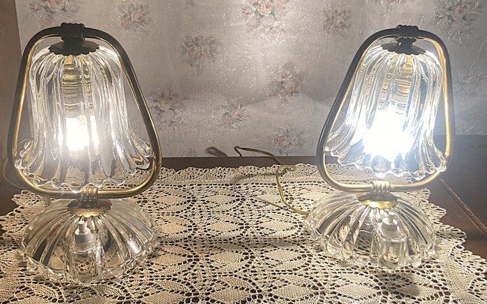 Nachtlampje (2) - Glas, Messing, Antiek en Kunst, Antiek | Verlichting