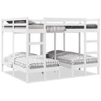 vidaXL Stapelbed 3-voudig grenenhout wit 160x200/80x160 cm, Verzenden