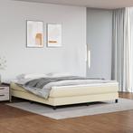 vidaXL Boxspring bed kunstleer crèmekleurig 160x200 cm, Verzenden, Nieuw