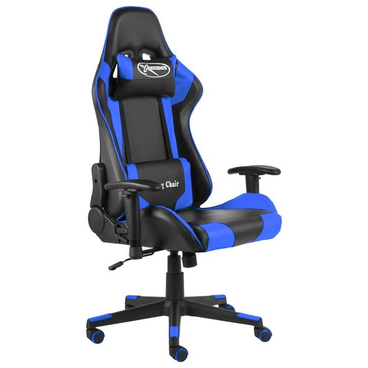 vidaXL Gamestoel draaibaar PVC blauw, Huis en Inrichting, Stoelen, Nieuw, Verzenden
