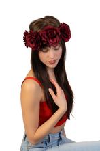 Grote Rozenkrans Rozen Donkerrood Bloemenkrans Haar Bloemen, Kleding | Dames, Ophalen of Verzenden, Nieuw