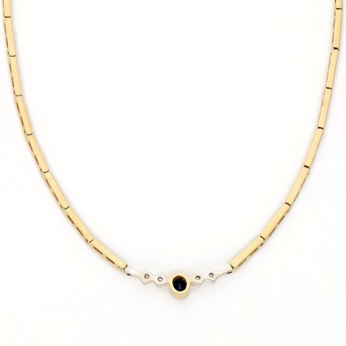 Collier - 14 carats Or jaune - Diamant - Saphir, Bijoux, Sacs & Beauté, Colliers