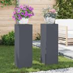 vidaXL Plantenstand 2 pcs Antraciet 24 x 24 x 75 cm Staal, Tuin en Terras, Verzenden, Nieuw