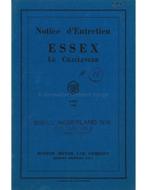 1929 ESSEX LE CHALLENGER INSTRUCTIEBOEKJE FRANS