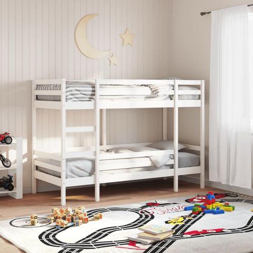 vidaXL Stapelbed 75x190 cm massief grenenhout wit, Huis en Inrichting, Slaapkamer | Bedden, Nieuw, Verzenden