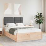 vidaXL Bedframe met Gevoerde Hoofdbord Donkergrijs 120 x 190, Huis en Inrichting, Slaapkamer | Bedden, Verzenden, Nieuw