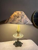 Tafellamp - Brons, Onyx, Kristal - Vintage
